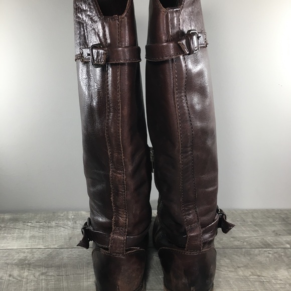 Frye 76844 Phillip Riding Women's Knee High Brown Leather Pull On Boots Size 8.5 - Picture 7 of 11
